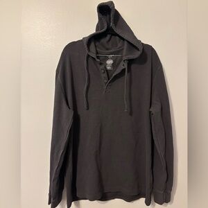 Large Arizona Jean co dark gray quarter button hoodie